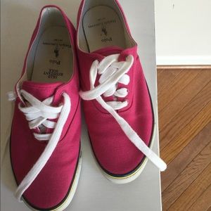Polo Ralph Lauren Hot Pink Tennis Shoes, Size 9